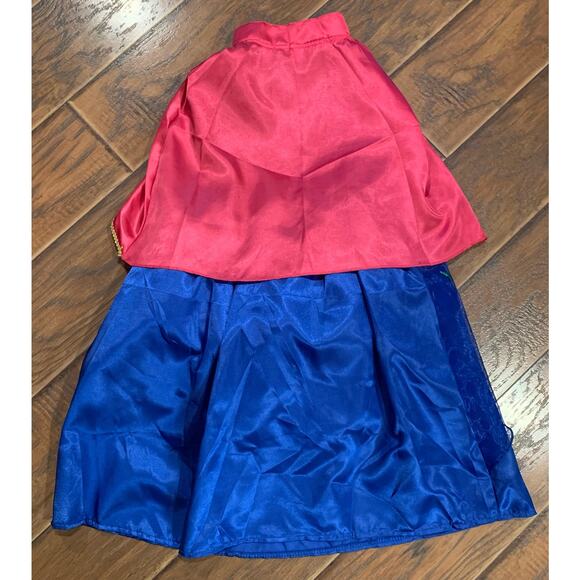 Disney Frozen Anna Costume Dress Girls Size 4-6 Long Sleeve Blue Red Princess - Picture 10 of 12